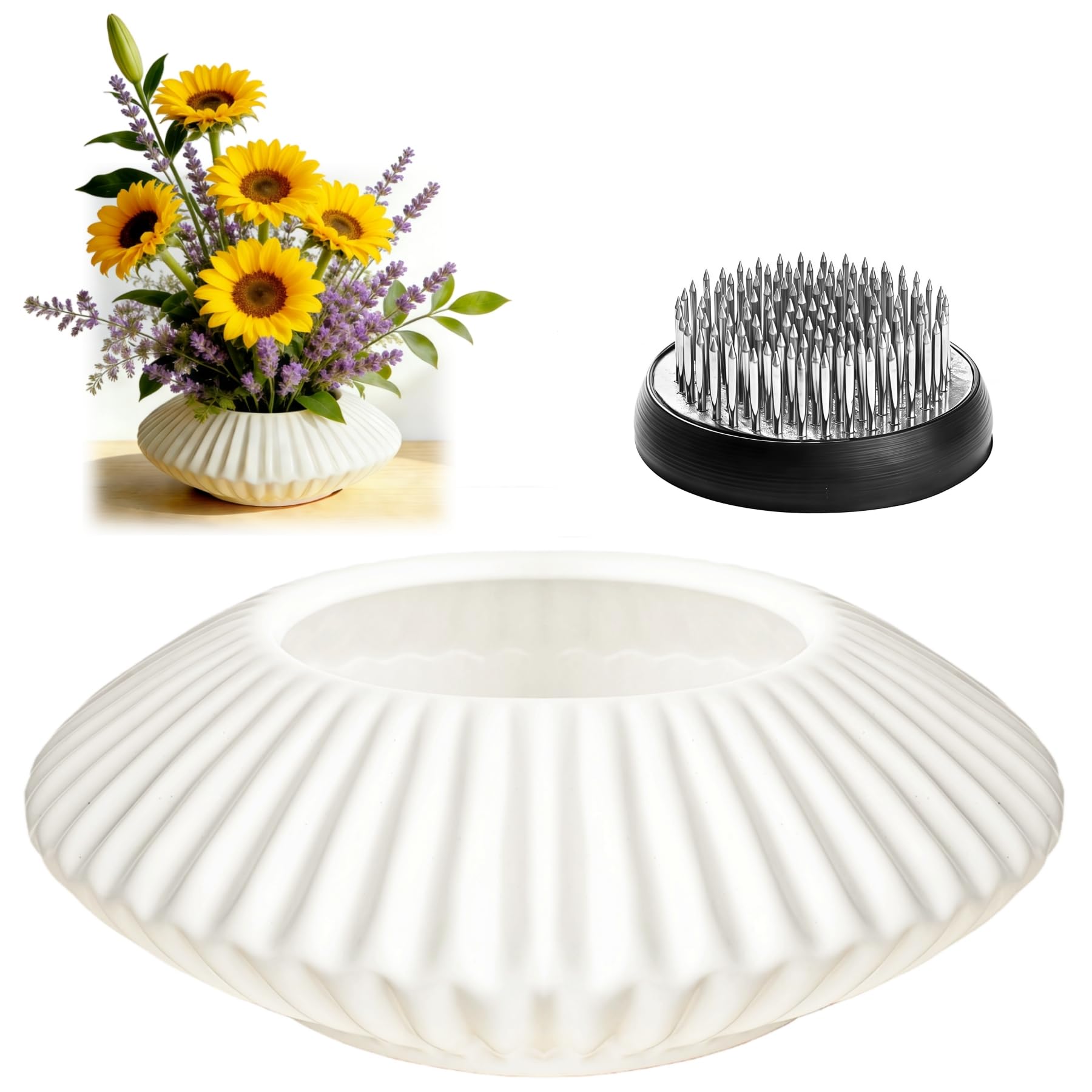 Amazon.com: Ikebana Vase Kit, Flower Frog Container Ceramics Bowl